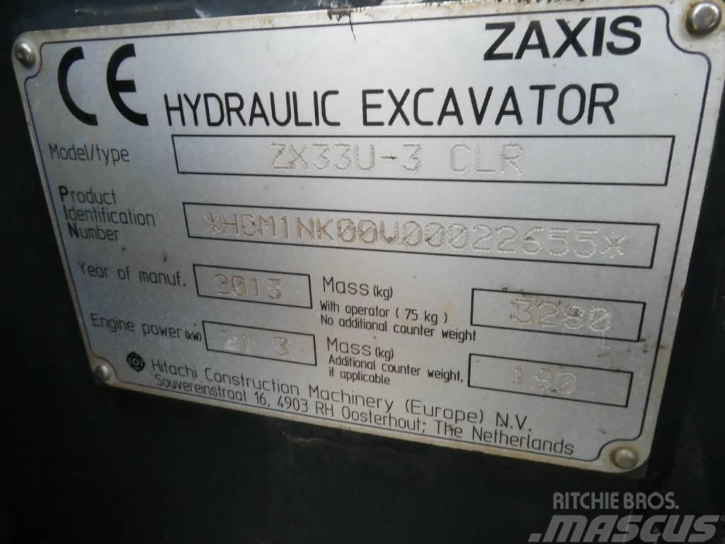 Hitachi ZX 33 U CLR Mini ekskavatörler, 7 tona dek