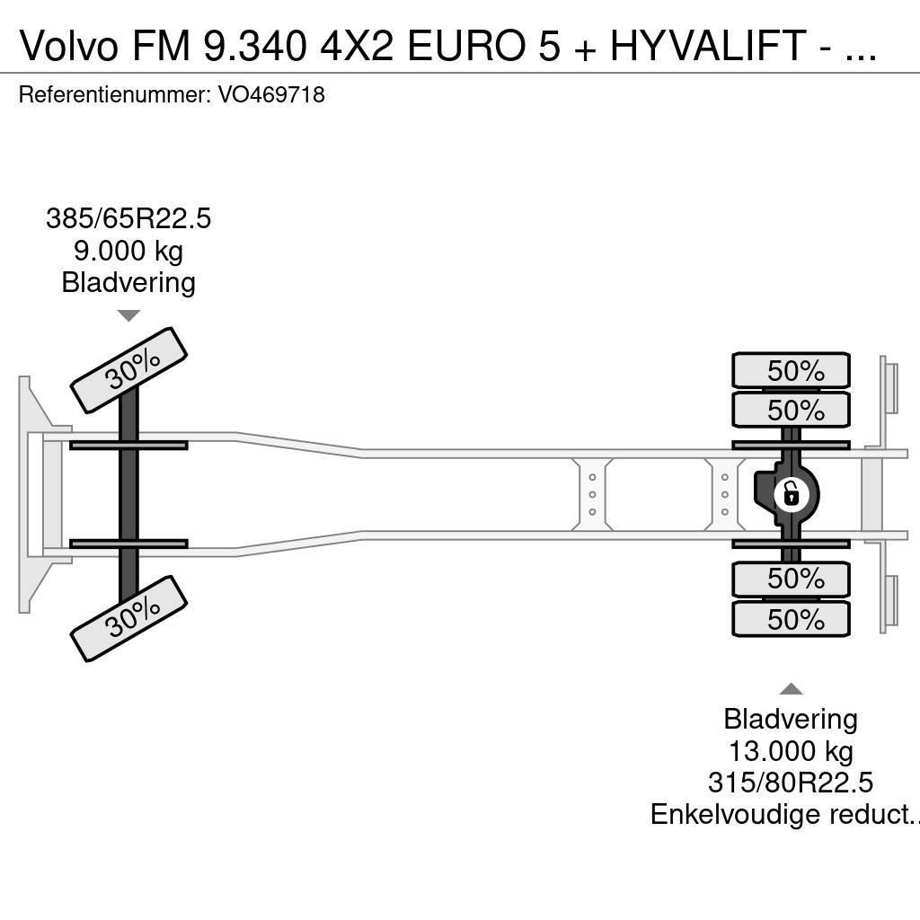 Volvo FM 9.340 4X2 EURO 5 + HYVALIFT - FULL STEEL SUSP. Hidroliftli kamyonlar