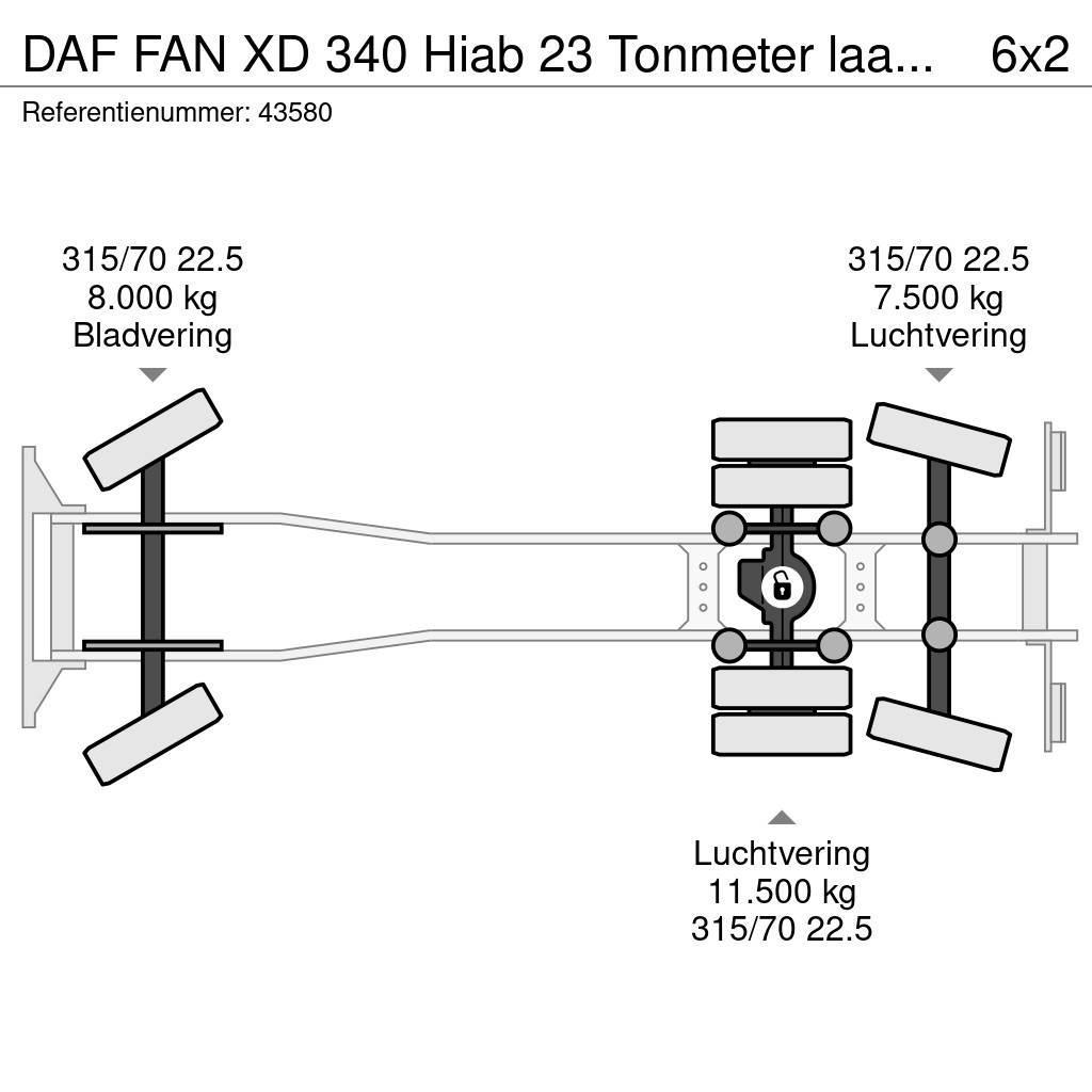 DAF FAN XD 340 Hiab 23 Tonmeter laadkraan + Welvaarts Atik kamyonlari