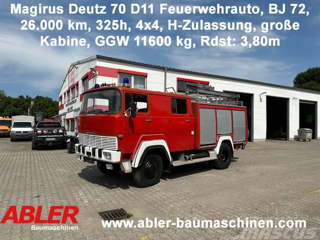 Magirus Deutz 70 D11 Feuerwehrauto 4x4 H-Zulassung Kapali kasa kamyonlar