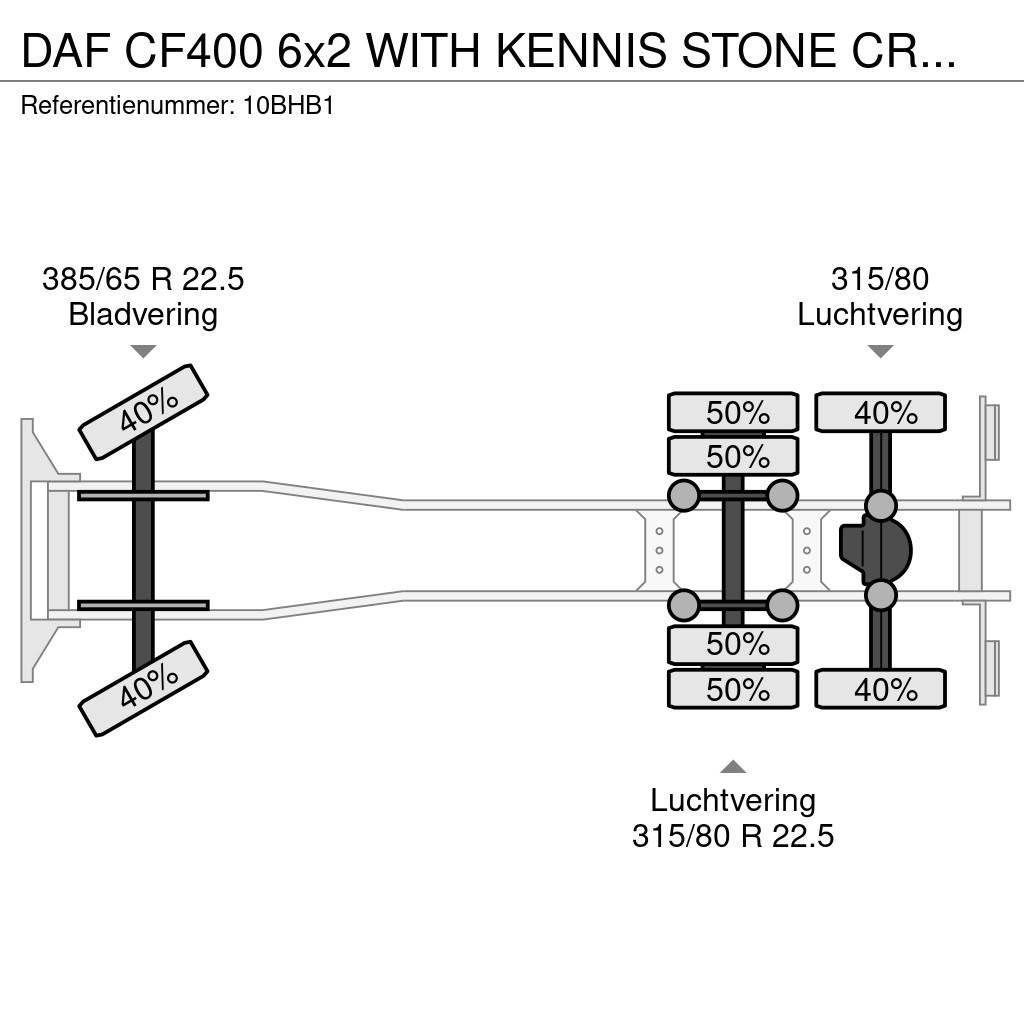 DAF CF400 6x2 WITH KENNIS STONE CRANE EURO 6 Yol-Arazi Tipi Vinçler (AT)