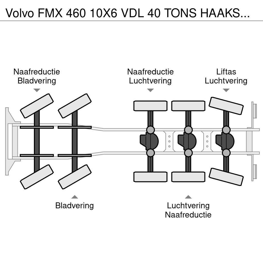 Volvo FMX 460 10X6 VDL 40 TONS HAAKSYSTEEM / KEURING 202 Vinçli kamyonlar