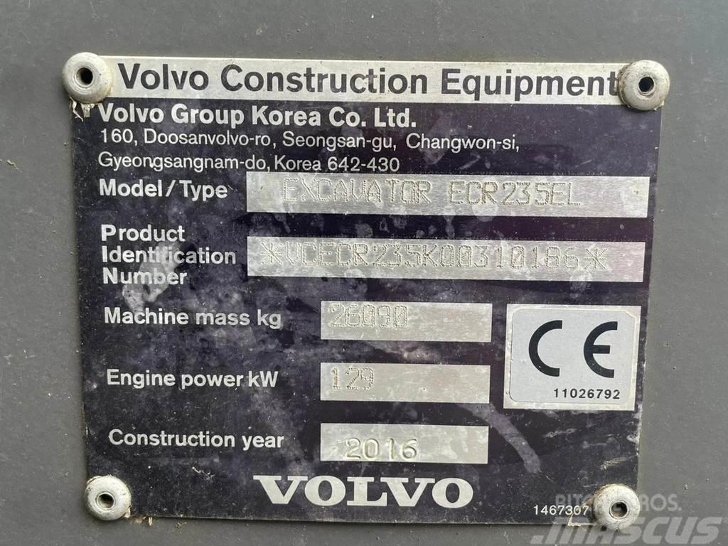 Volvo ECR 235 EL | ROTOTILT | BUCKET | AIRCO Paletli ekskavatörler