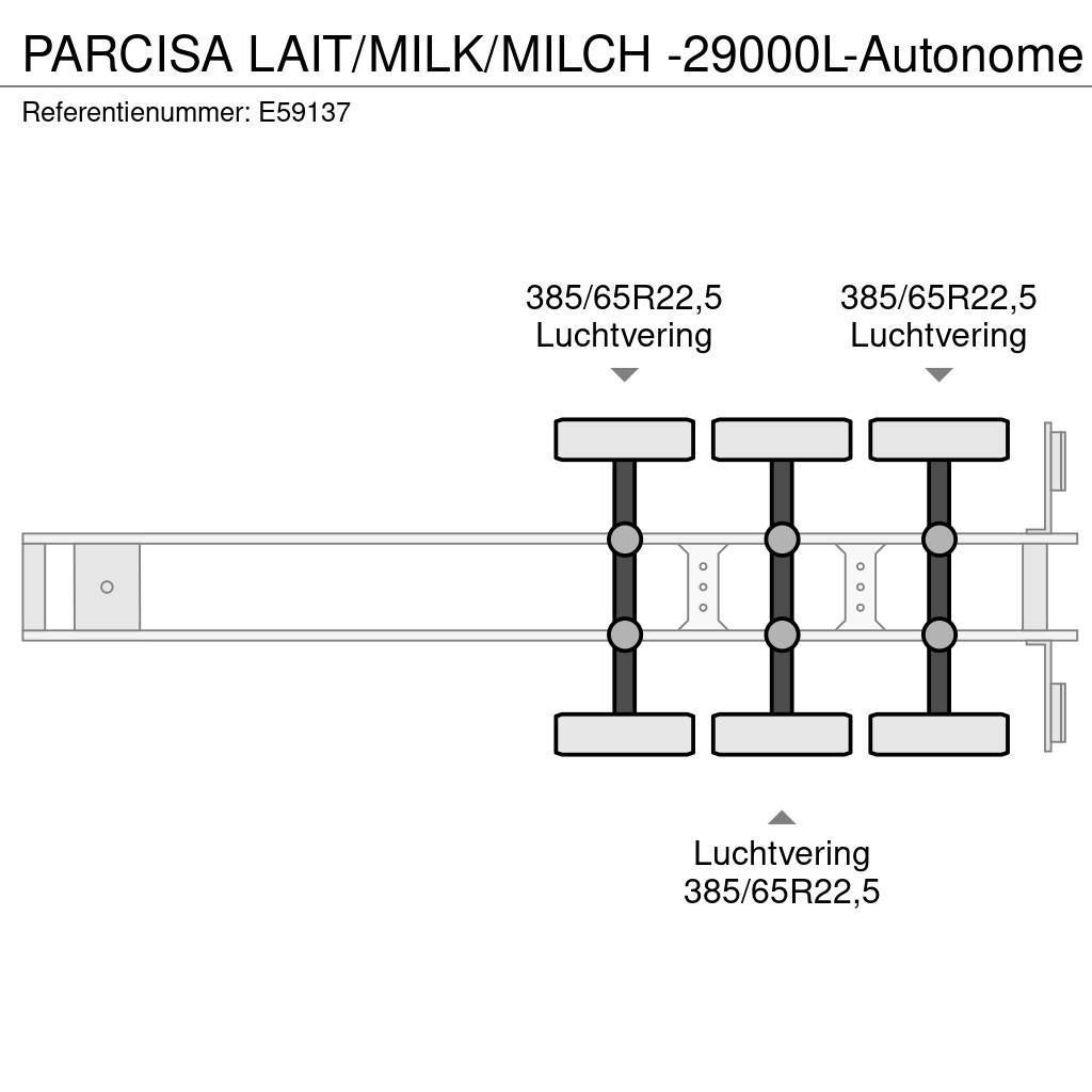  Parcisa LAIT/MILK/MILCH -29000L-Autonome Tanker yari çekiciler