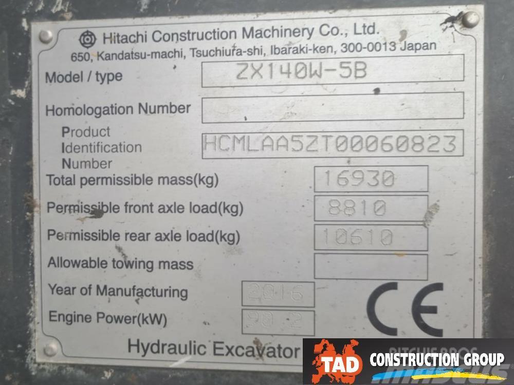 Hitachi ZX 140W-5B Lastik tekerli ekskavatörler