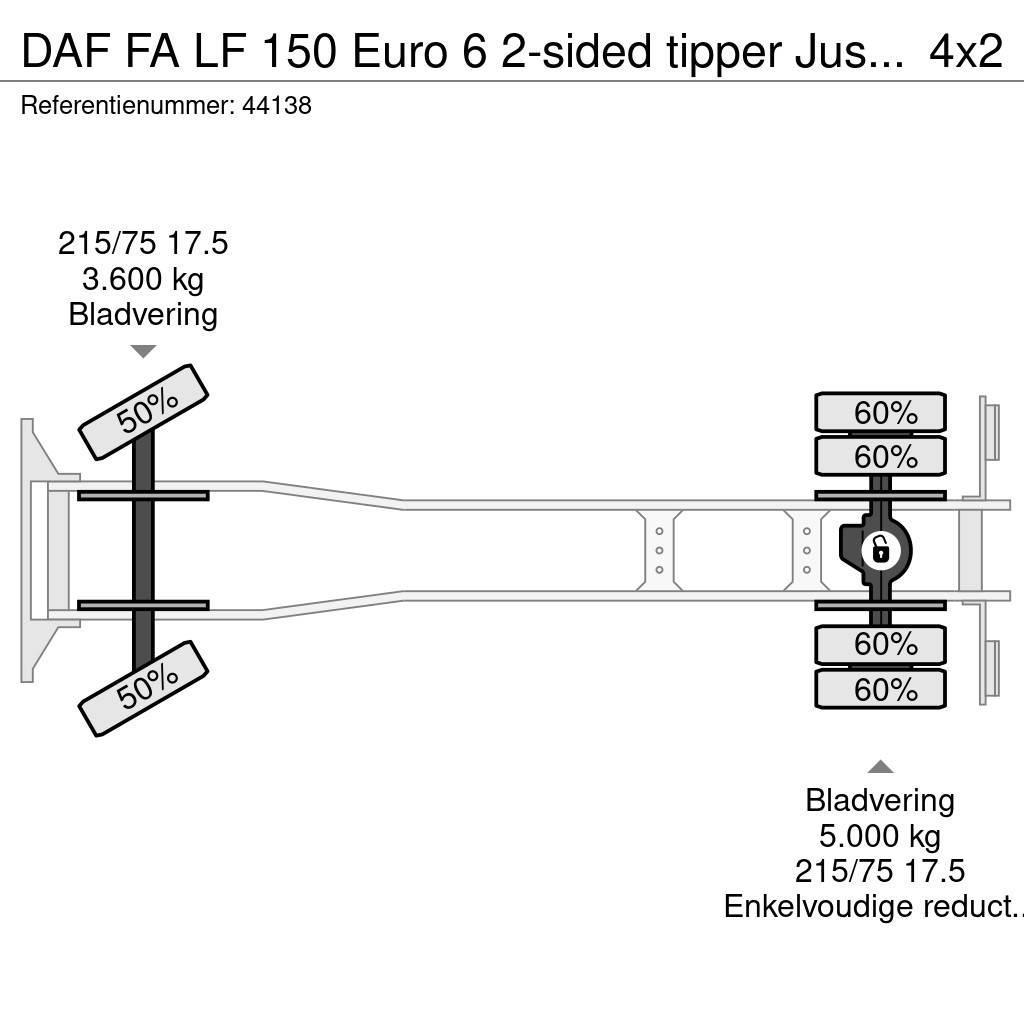 DAF FA LF 150 Euro 6 2-sided tipper Just 94.317 km! Kayar tenteli kamyonlar