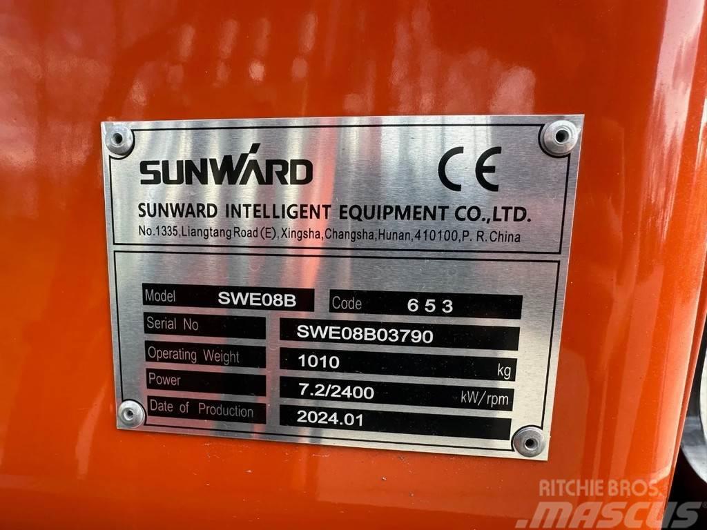 Sunward SWE08 minigraver 1ton NIEUW incl. 3 bakken Mini ekskavatörler, 7 tona dek