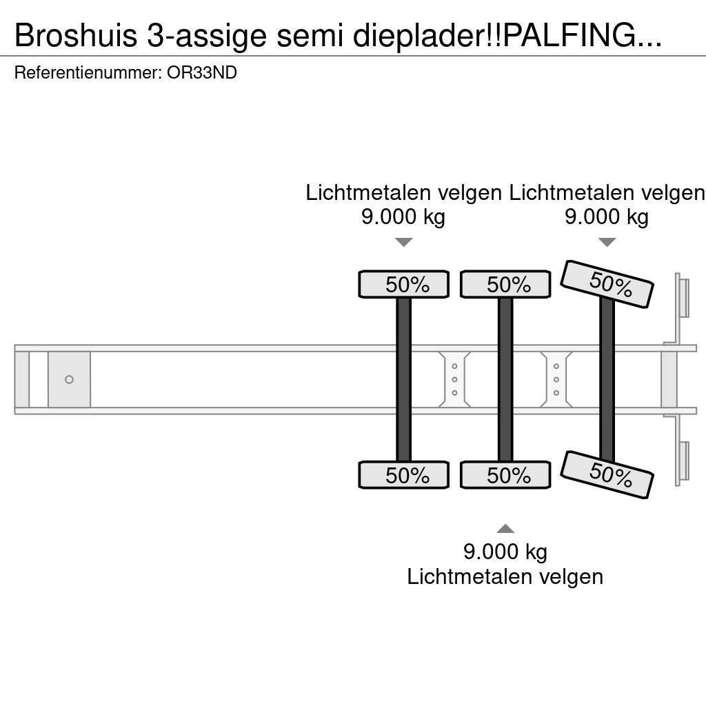 Broshuis 3-assige semi dieplader!!PALFINGER CRANE/RADIO REM Low loader yari çekiciler