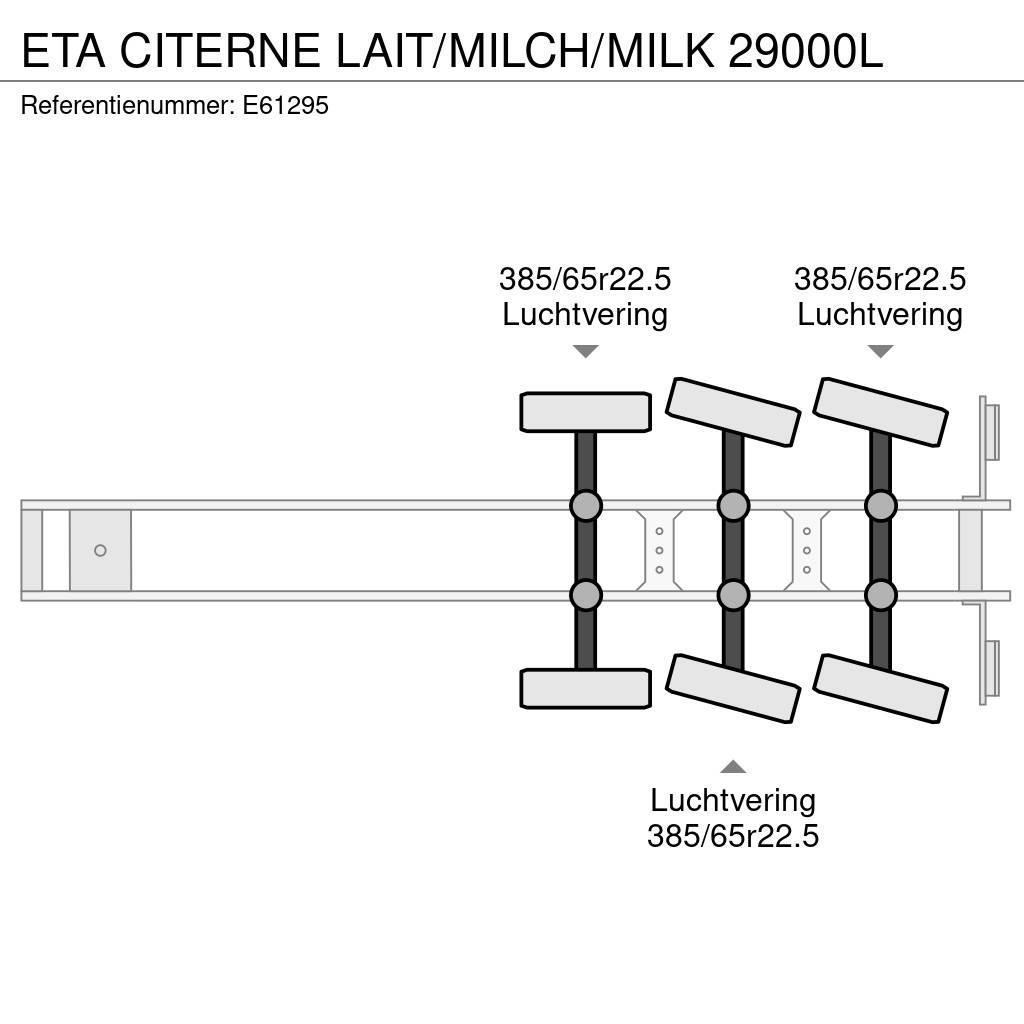 ETA CITERNE LAIT/MILCH/MILK 29000L Tanker yari çekiciler