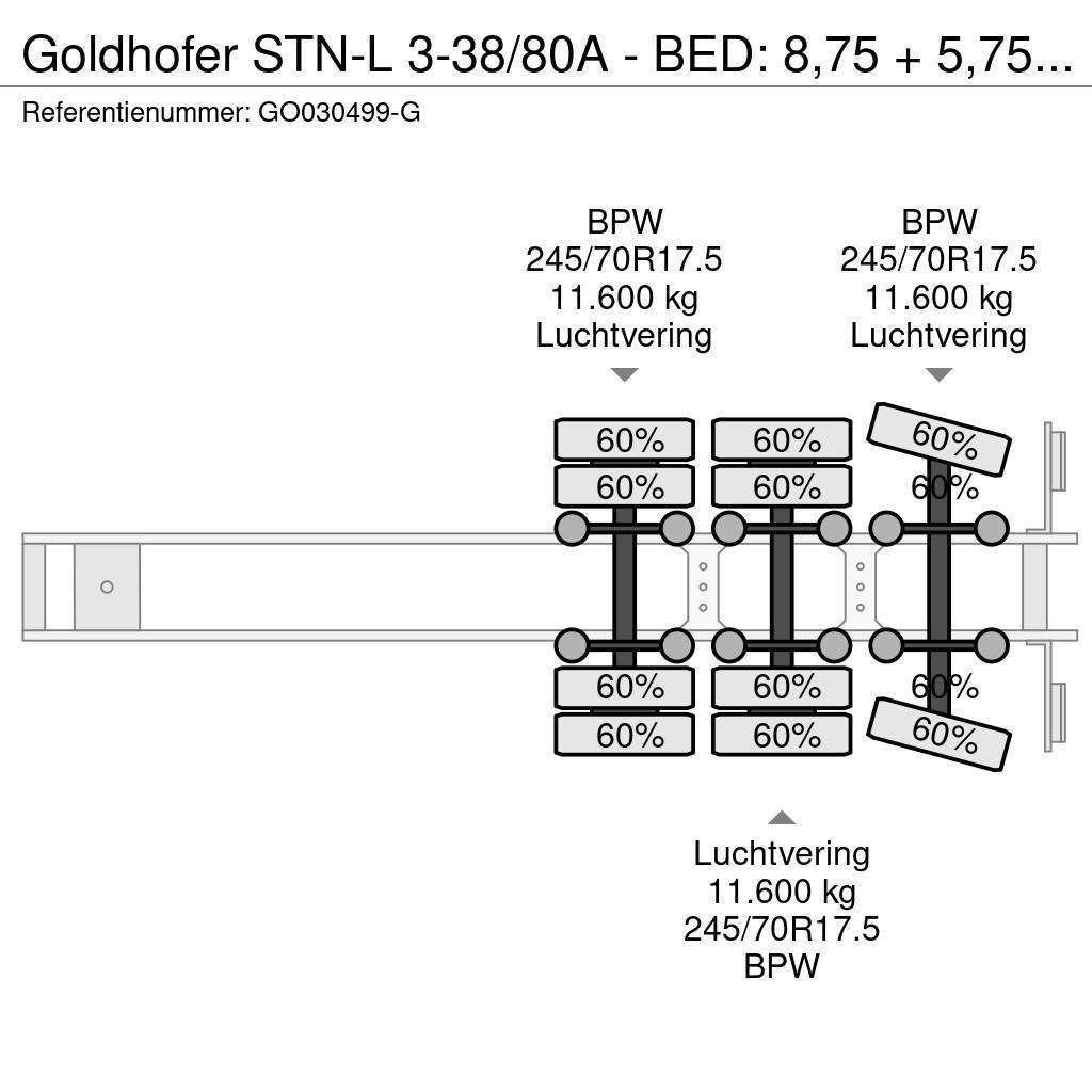 Goldhofer STN-L 3-38/80A - BED: 8,75 + 5,75 METER Low loader yari çekiciler