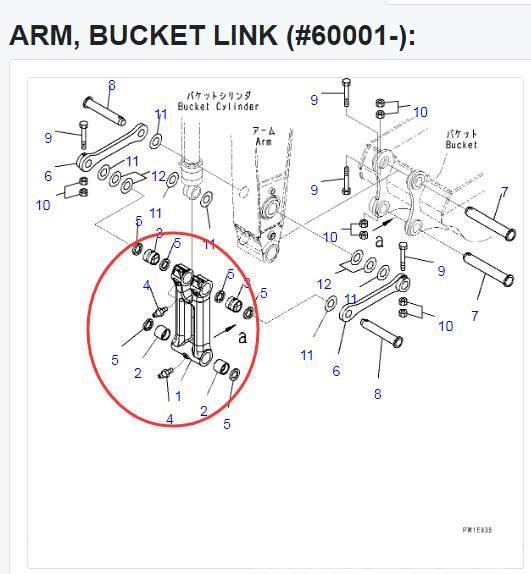 Komatsu PC300 LINK ASSY 207-70-00480 Beko kepçeleri