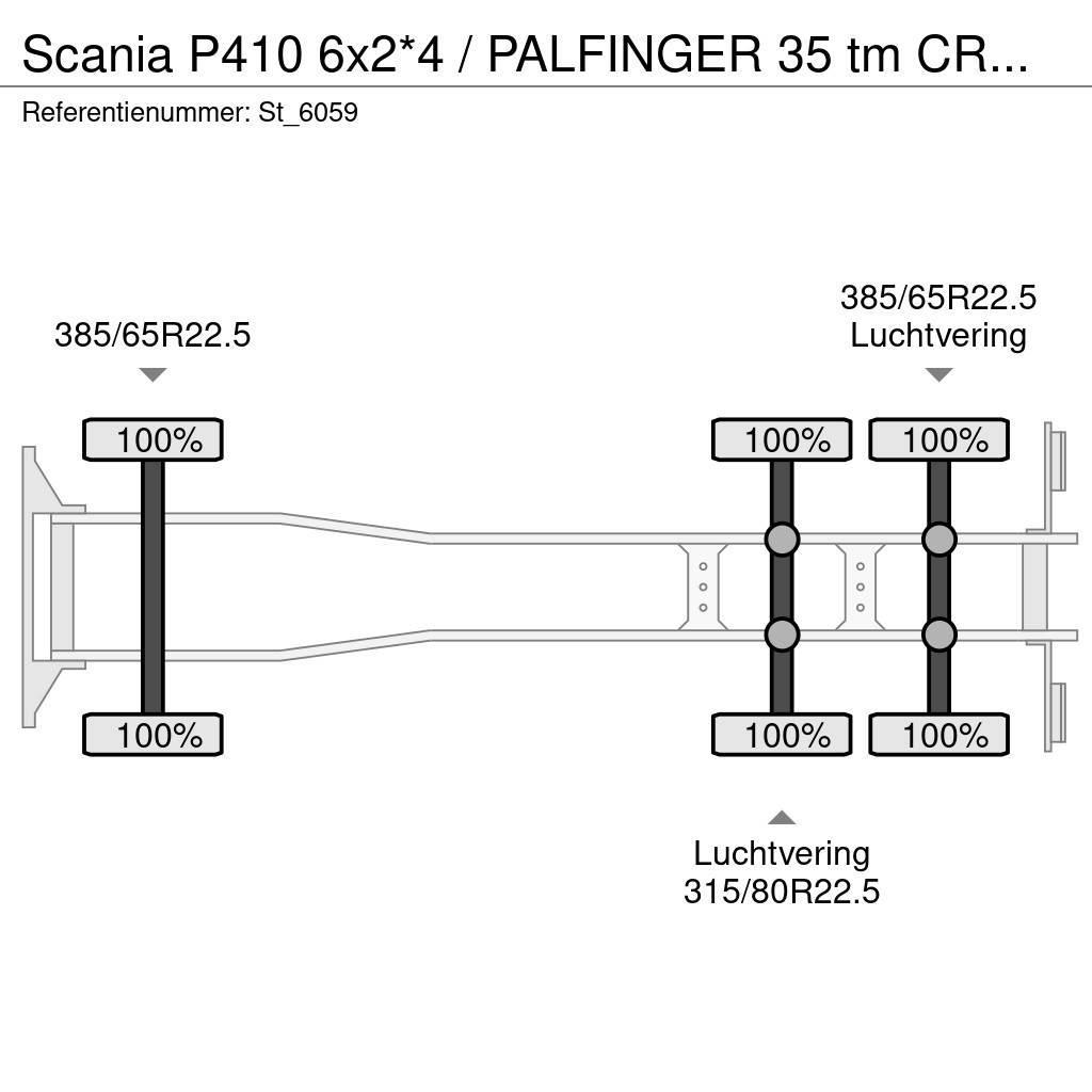 Scania P410 6x2*4 / PALFINGER 35 tm CRANE + WINCH Araç üzeri vinçler