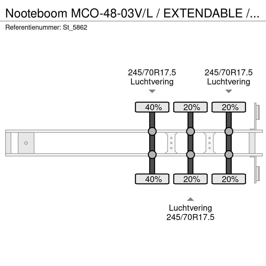 Nooteboom MCO-48-03V/L / EXTENDABLE / 3X STEERING AXLE / REM Low loader yari çekiciler