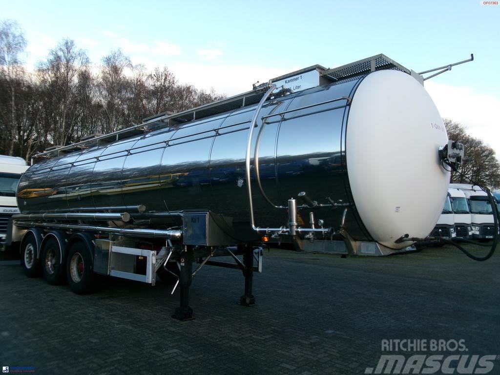 Feldbinder Chemical tank inox 33.5 m3 / 1 comp + pump Tanker yari çekiciler