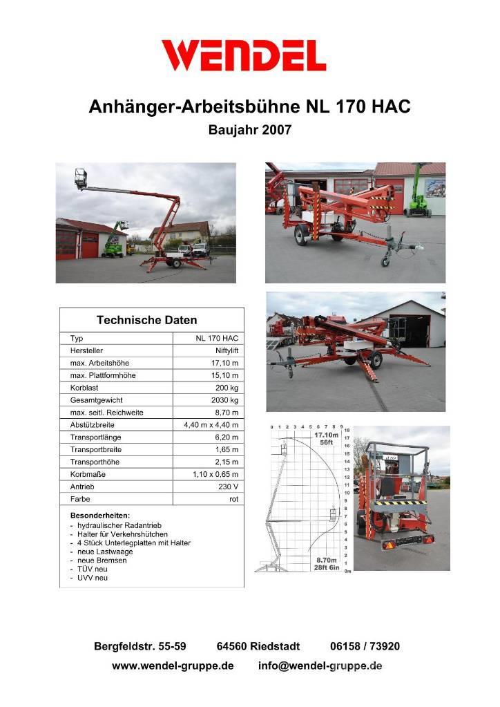 Niftylift NL 170 HAC Tekerlekli platformlar