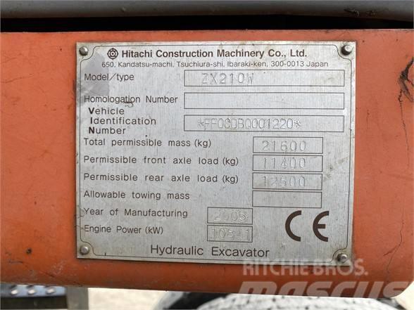 Hitachi ZX 210 W Lastik tekerli ekskavatörler