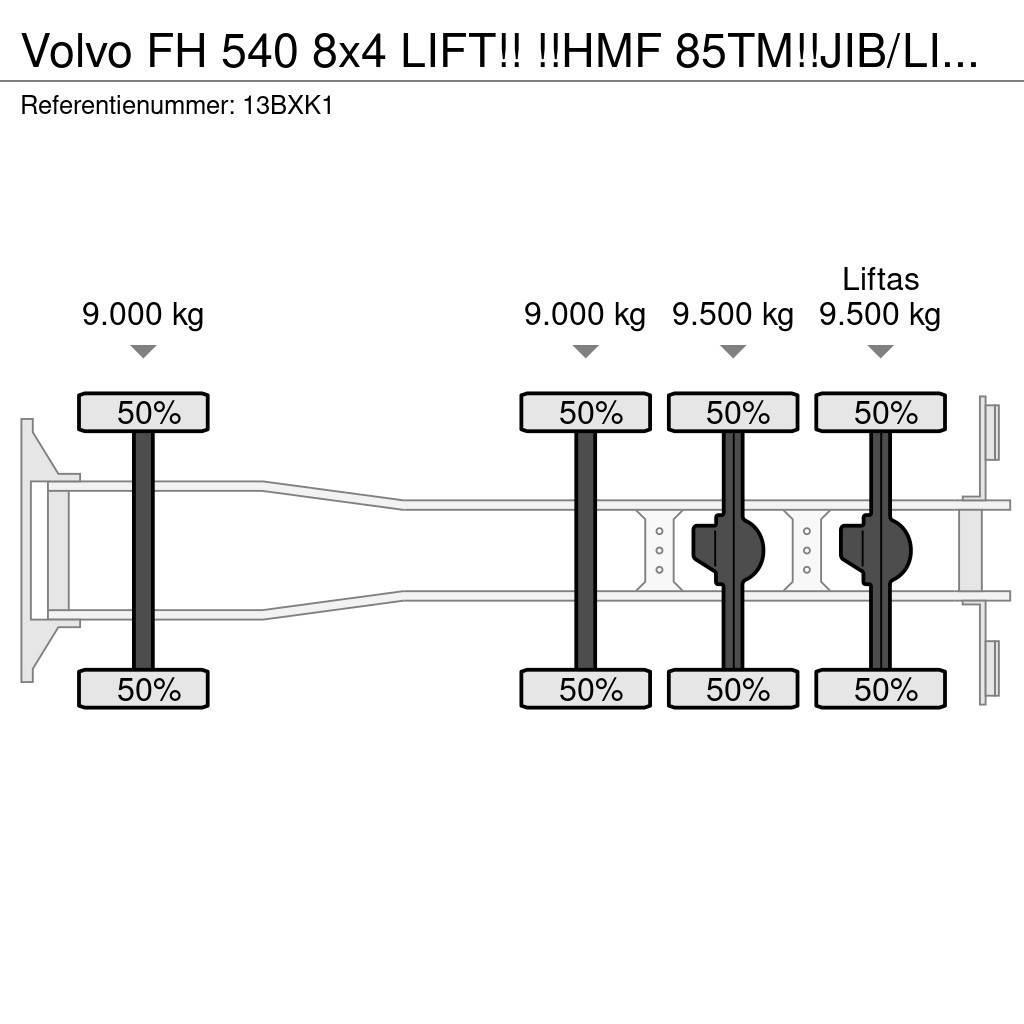 Volvo FH 540 8x4 LIFT!! !!HMF 85TM!!JIB/LIER/WINCH!!2018 Yol-Arazi Tipi Vinçler (AT)