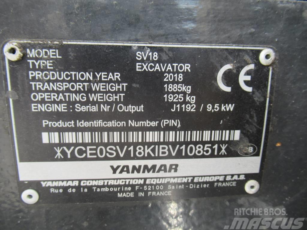 Yanmar SV 18 Mini ekskavatörler, 7 tona dek
