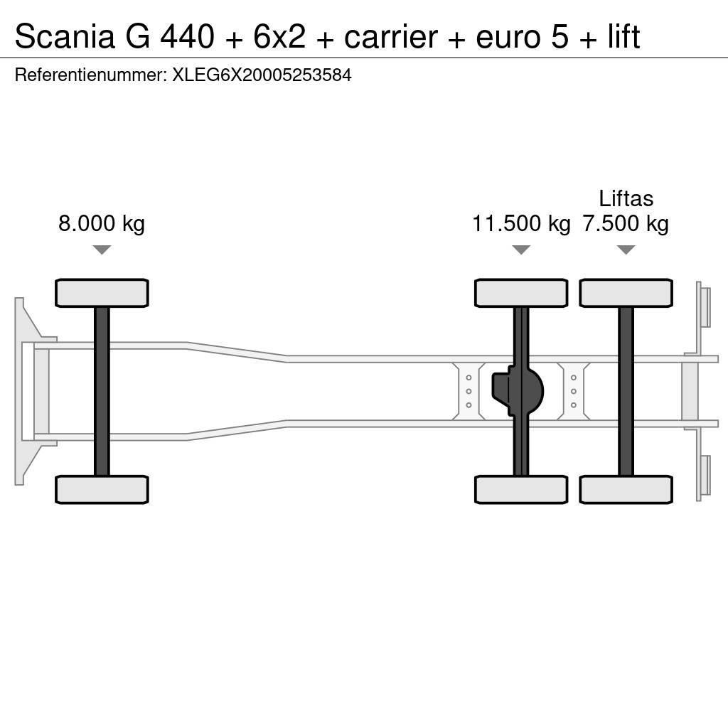 Scania G 440 + 6x2 + carrier + euro 5 + lift Frigofrik kamyonlar