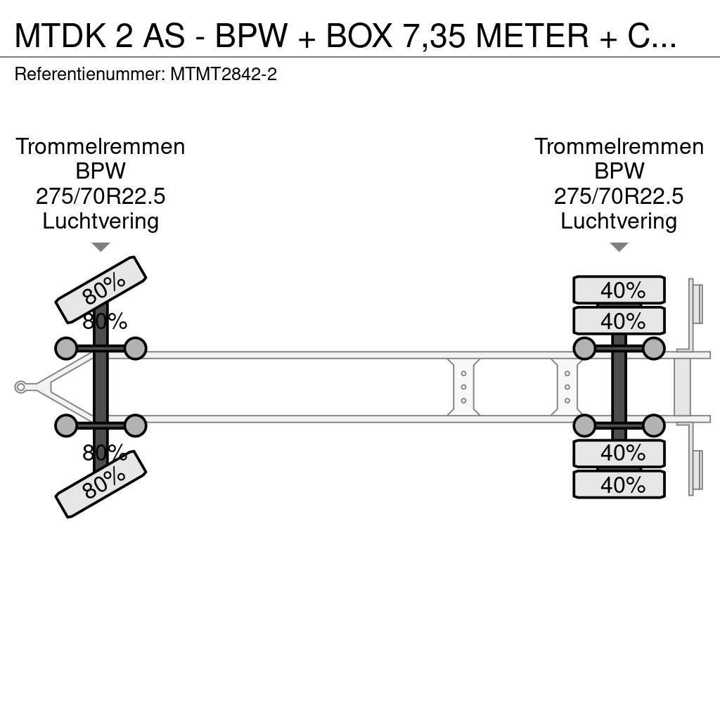  MTDK 2 AS - BPW + BOX 7,35 METER + CARGOLIFT ZEPRO Kapali kasa treylerler