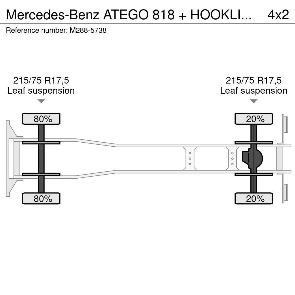 Mercedes-Benz ATEGO 818 + HOOKLIFT + BOX + ANALOG TACHO Vinçli kamyonlar