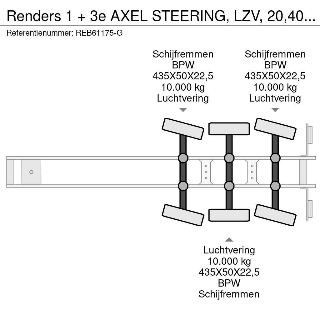 Renders 1 + 3e AXEL STEERING, LZV, 20,40,45 FT Konteyner yari çekiciler