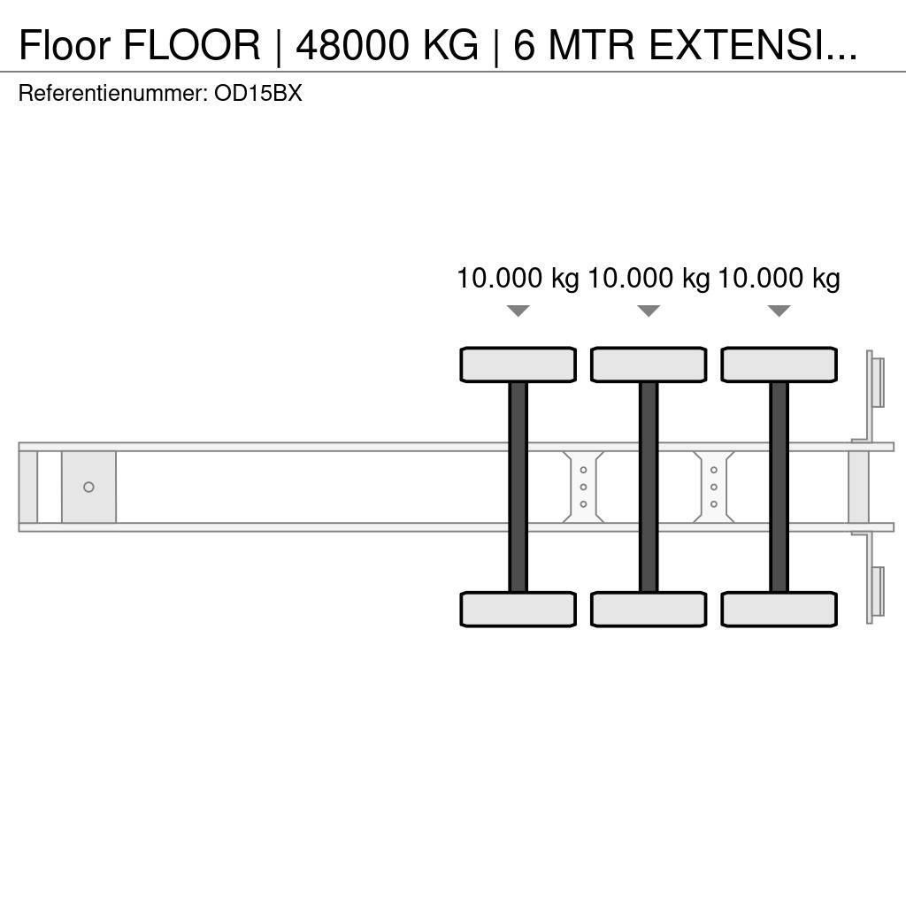 Floor | 48000 KG | 6 MTR EXTENSION | STEERING AXLE Flatbed çekiciler