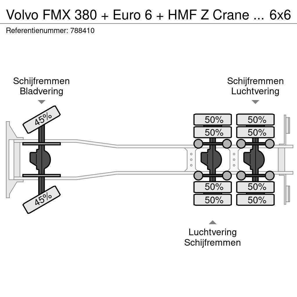 Volvo FMX 380 + Euro 6 + HMF Z Crane + 6x6 + Hardox KIPP Damperli kamyonlar