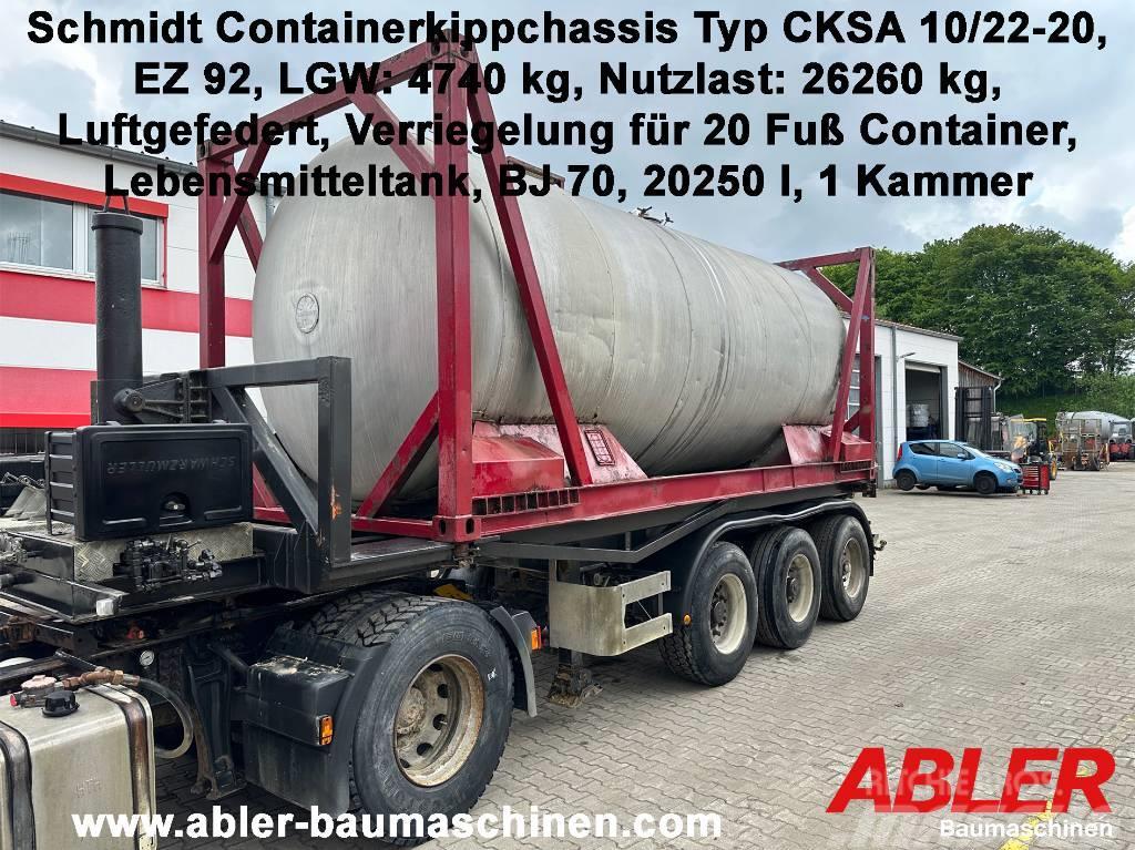 Schmidt CKSA 10/22-20 Containerkippchassis mit Tank Konteyner yari çekiciler