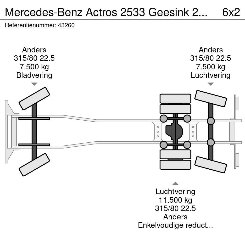 Mercedes-Benz Actros 2533 Geesink 23m³ GEC Welvaarts weegsysteem Atik kamyonlari