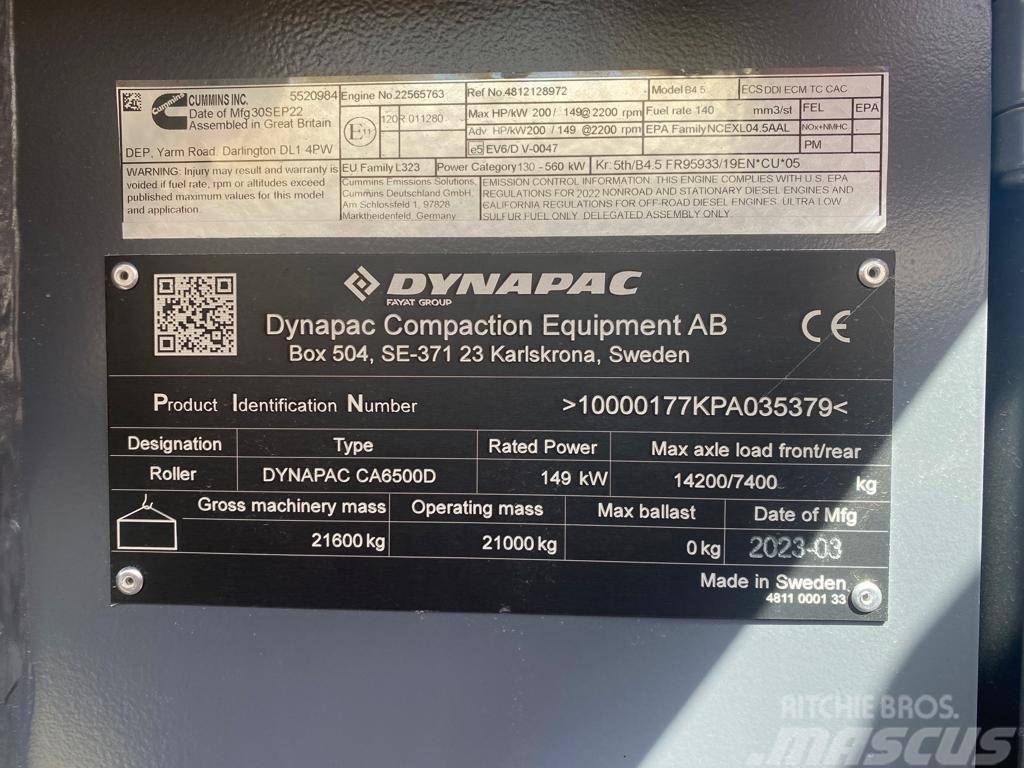 Dynapac CA 6500 D Tek tamburlu silindirler