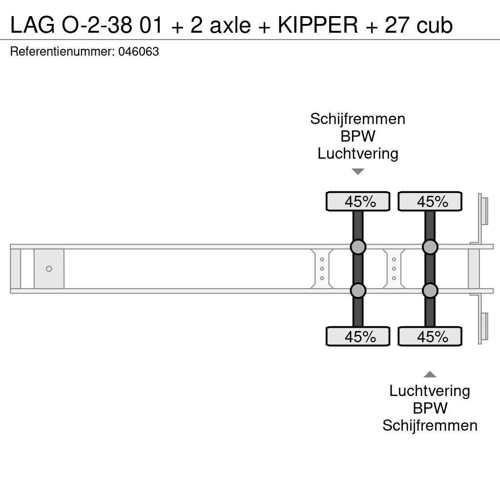 LAG O-2-38 01 + 2 axle + KIPPER + 27 cub Damperli çekiciler