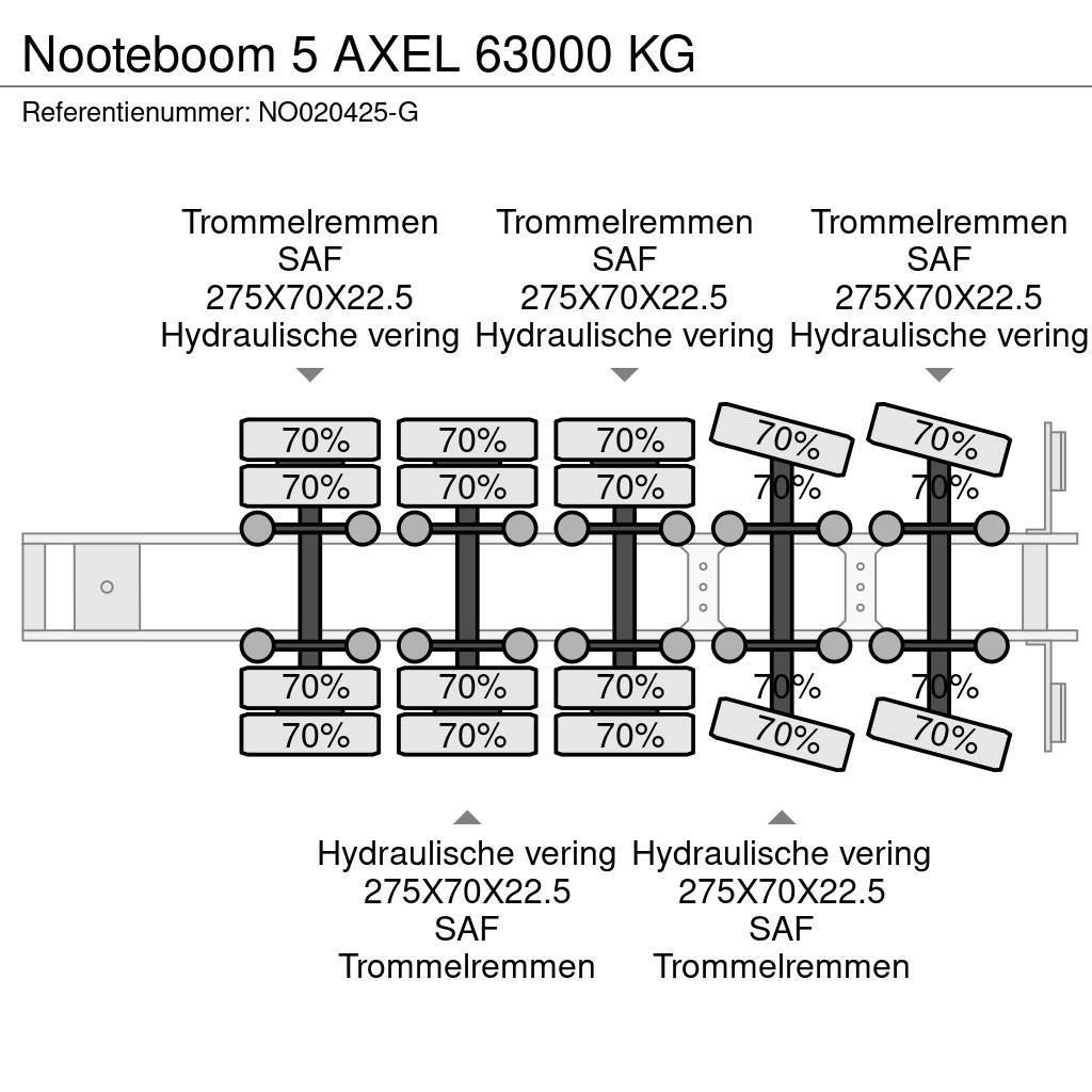 Nooteboom 5 AXEL 63000 KG Flatbed çekiciler