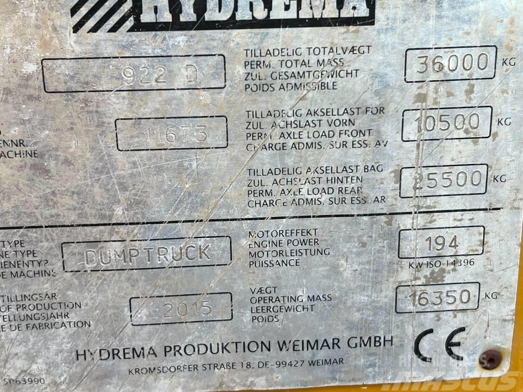 Hydrema 922 D Belden kirma kaya kamyonu