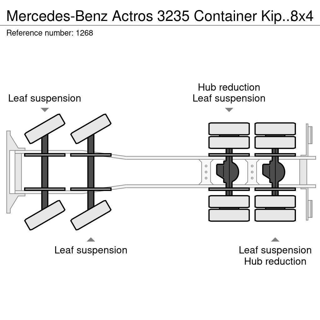 Mercedes-Benz Actros 3235 Container Kipper 8x4 V6 EPS Full Steel Vinçli kamyonlar