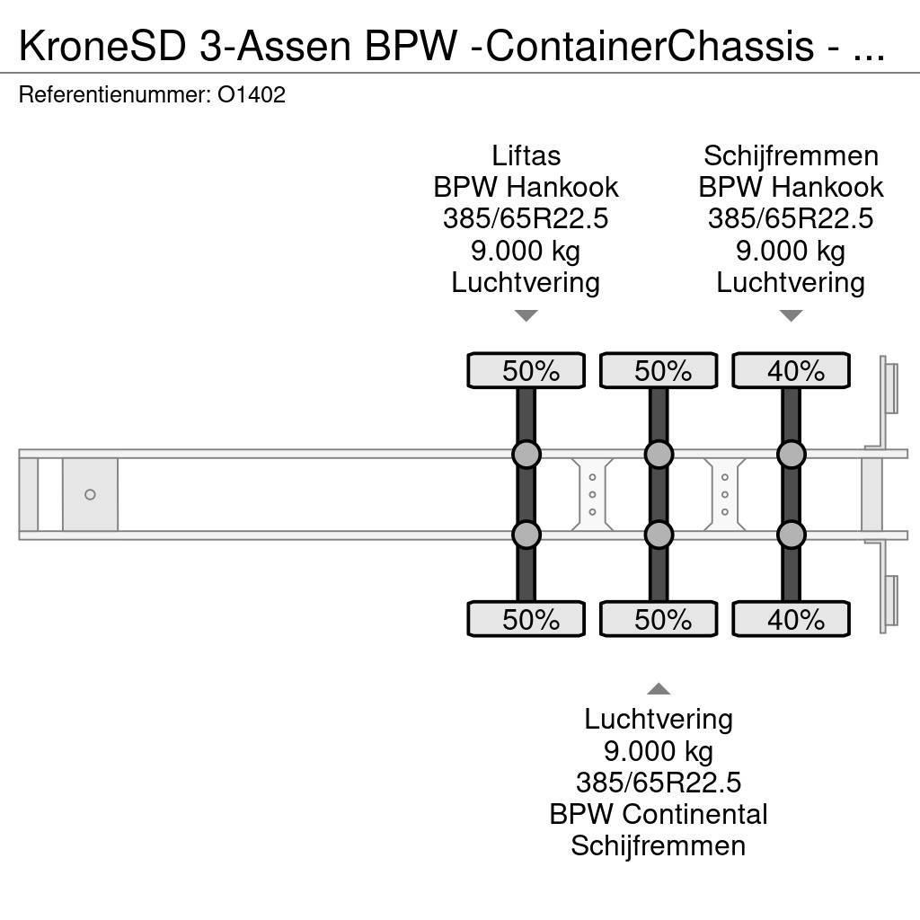 Krone SD 3-Assen BPW -ContainerChassis - Achterschuiver Konteyner yari çekiciler