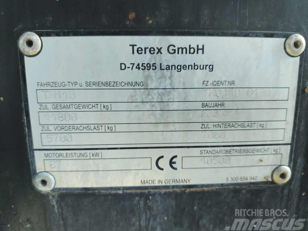 Terex TW 110  LIEBHERR CATERPILLAR Lastik tekerli ekskavatörler
