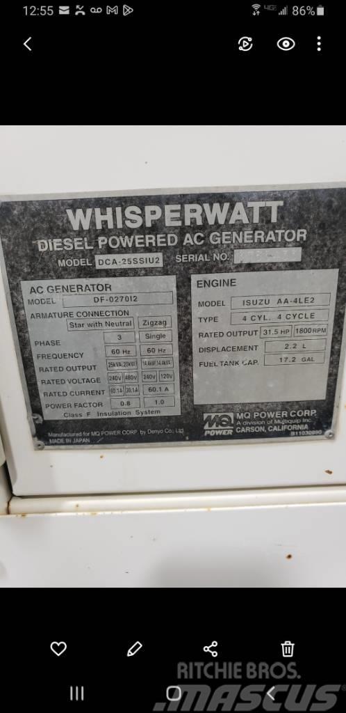Whisperwatt Diesel Powered AC Generator DF-027012 Dizel Jeneratörler