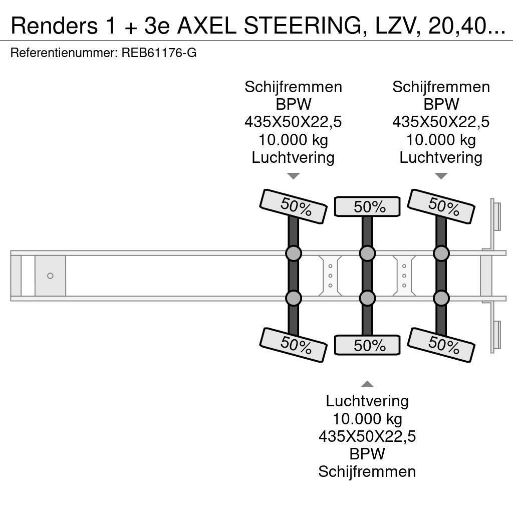 Renders 1 + 3e AXEL STEERING, LZV, 20,40,45 FT Konteyner yari çekiciler