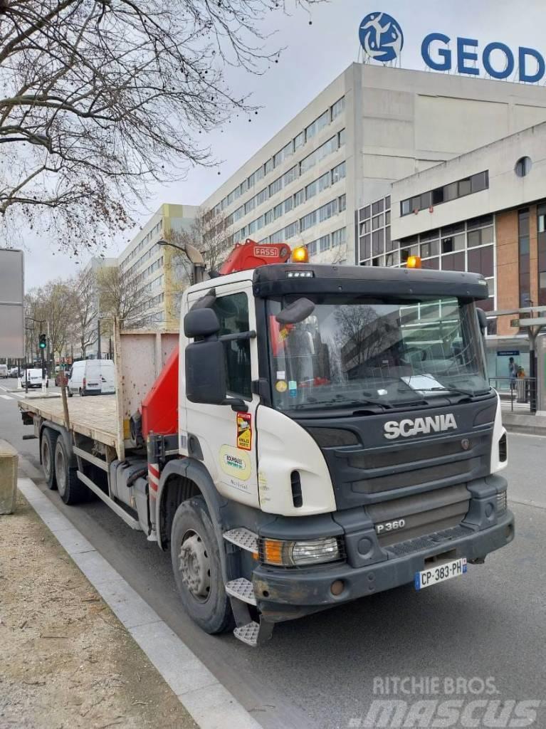 Camion porteur Scania P360 10TM Euro 5 Araç üzeri vinçler