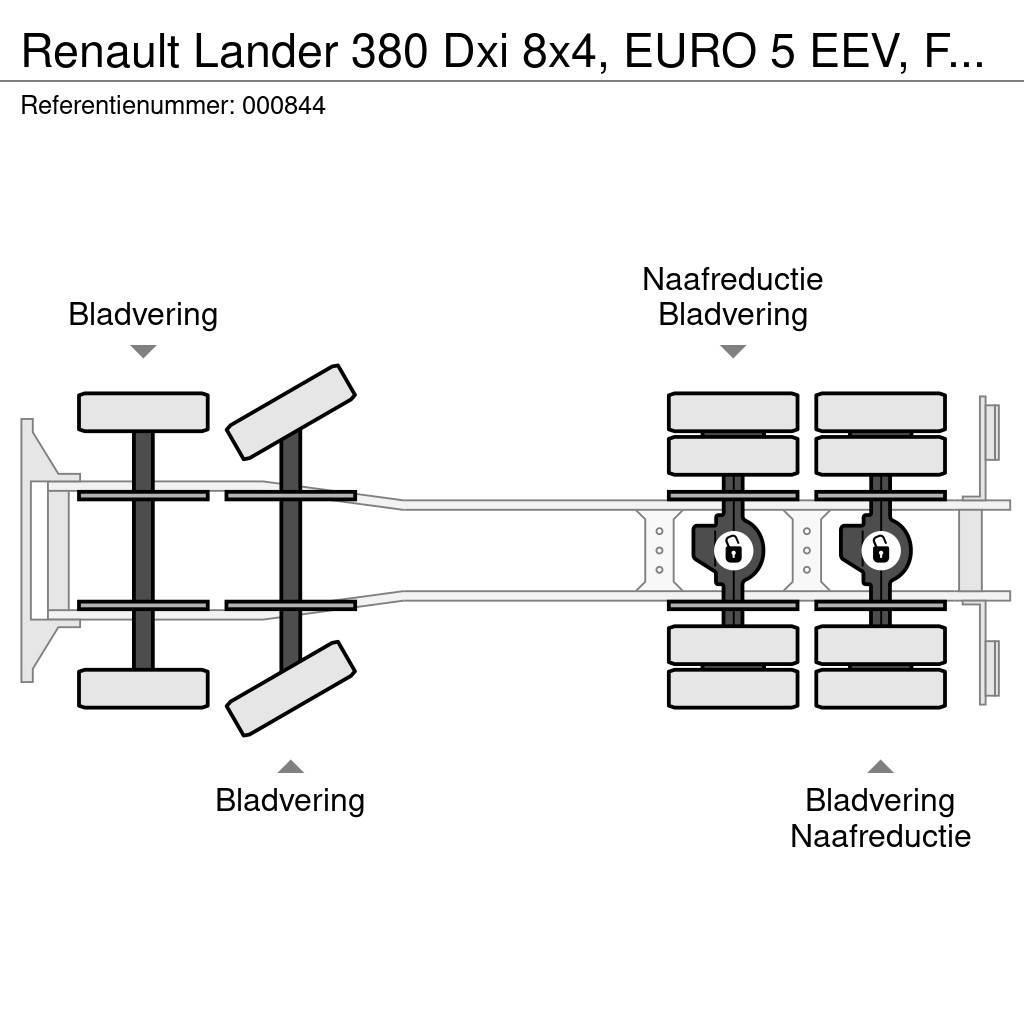 Renault Lander 380 Dxi 8x4, EURO 5 EEV, Fassi, Remote, Ste Flatbed kamyonlar