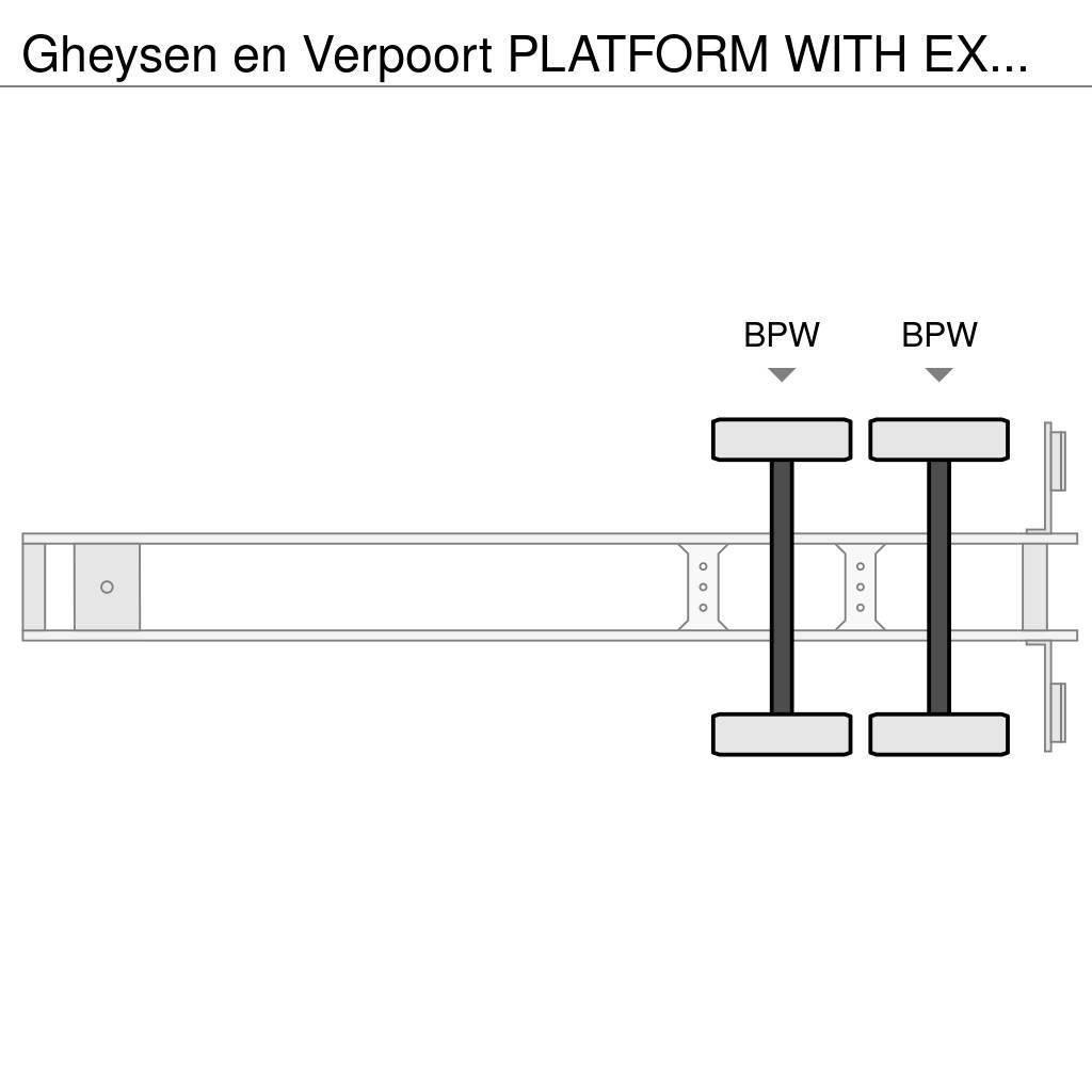  Gheysen en Verpoort PLATFORM WITH EXTENDERS AND LE Low loader yari çekiciler
