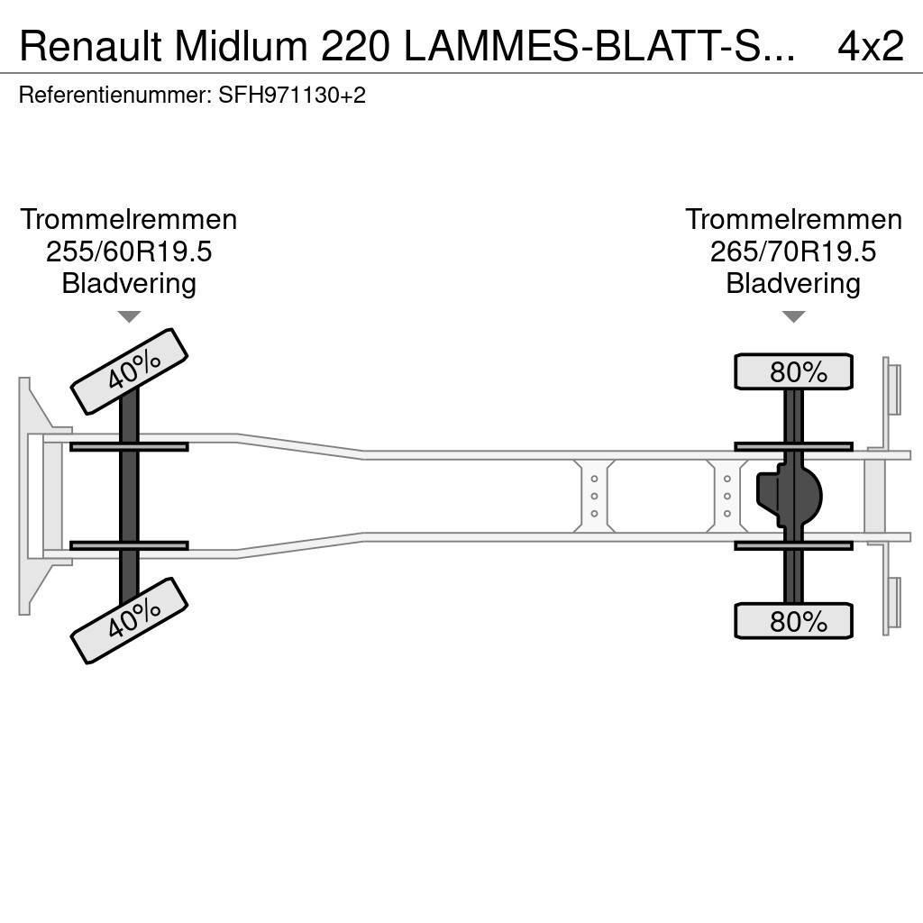 Renault Midlum 220 LAMMES-BLATT-SPRING / KRAAN COMET Araç üstü platformlar