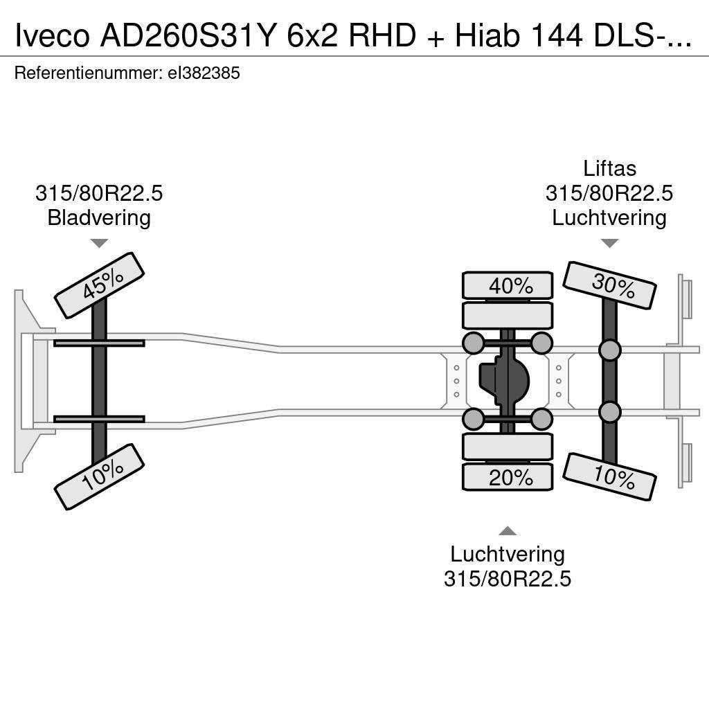 Iveco AD260S31Y 6x2 RHD + Hiab 144 DLS-2 Pro Flatbed kamyonlar