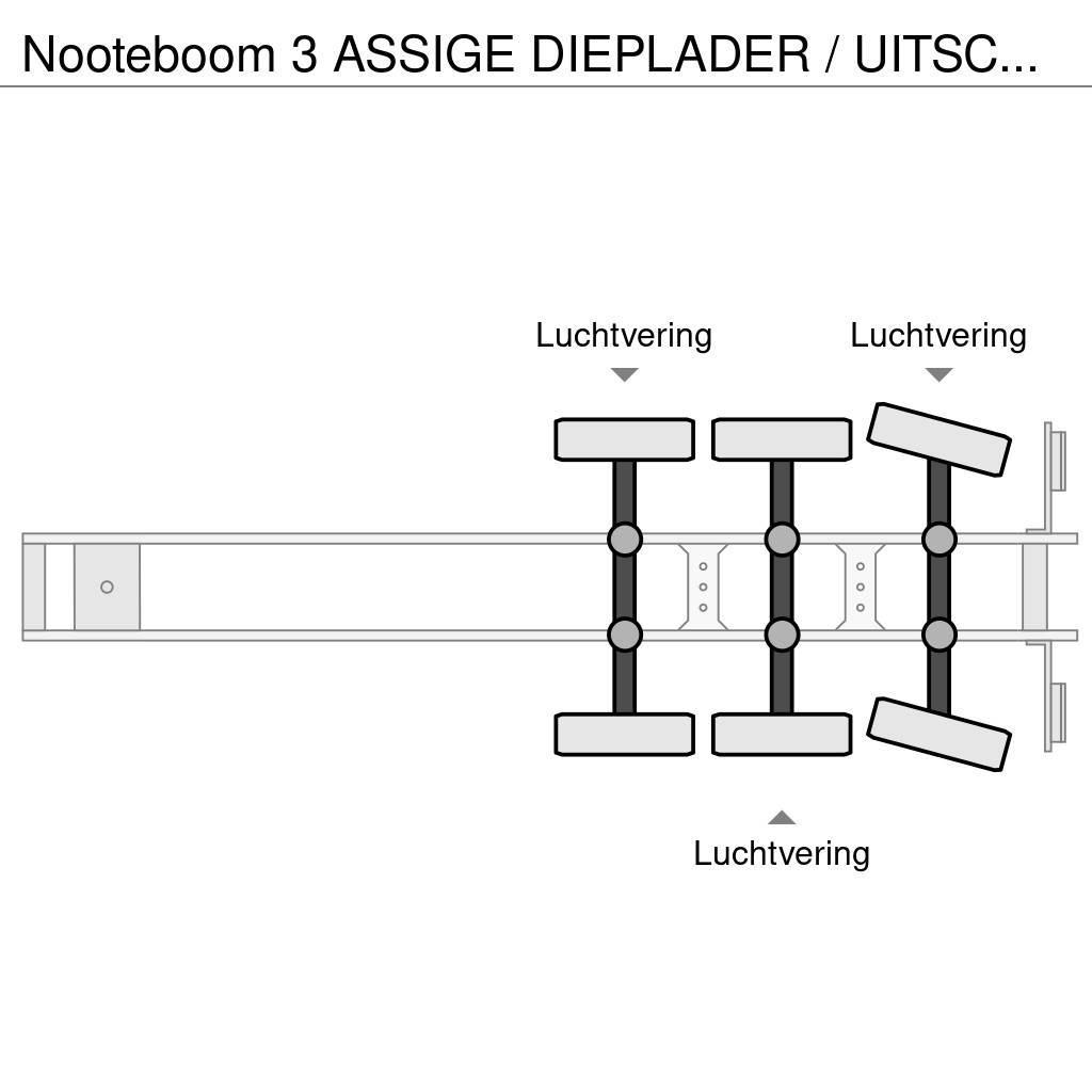 Nooteboom 3 ASSIGE DIEPLADER / UITSCHUIFBAAR / EXTENDABLE / Low loader yari çekiciler