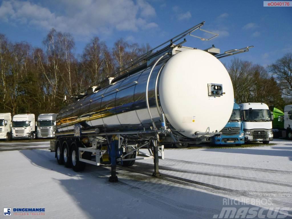 Feldbinder Chemical tank inox L4BH 30 m3 / 1 comp + pump Tanker yari çekiciler