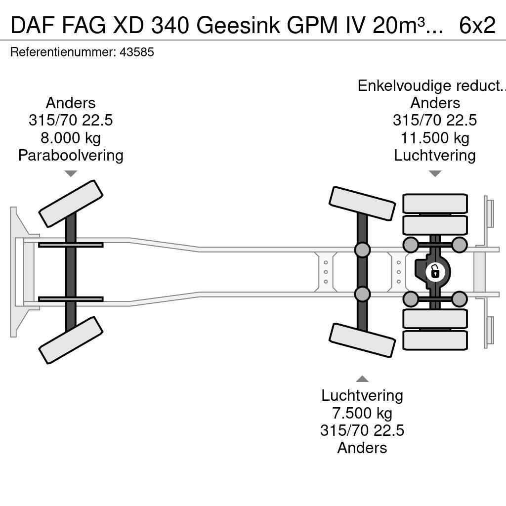 DAF FAG XD 340 Geesink GPM IV 20m³ GEC Welvaarts weigh Atik kamyonlari