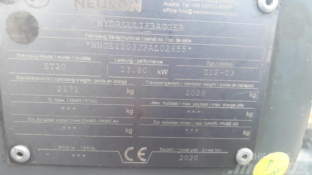 Wacker Neuson EZ17 Paletli ekskavatörler