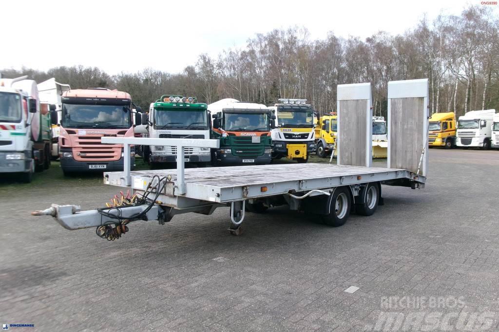 King 2-axle platform drawbar trailer 14t + ramps Flatbed römorklar