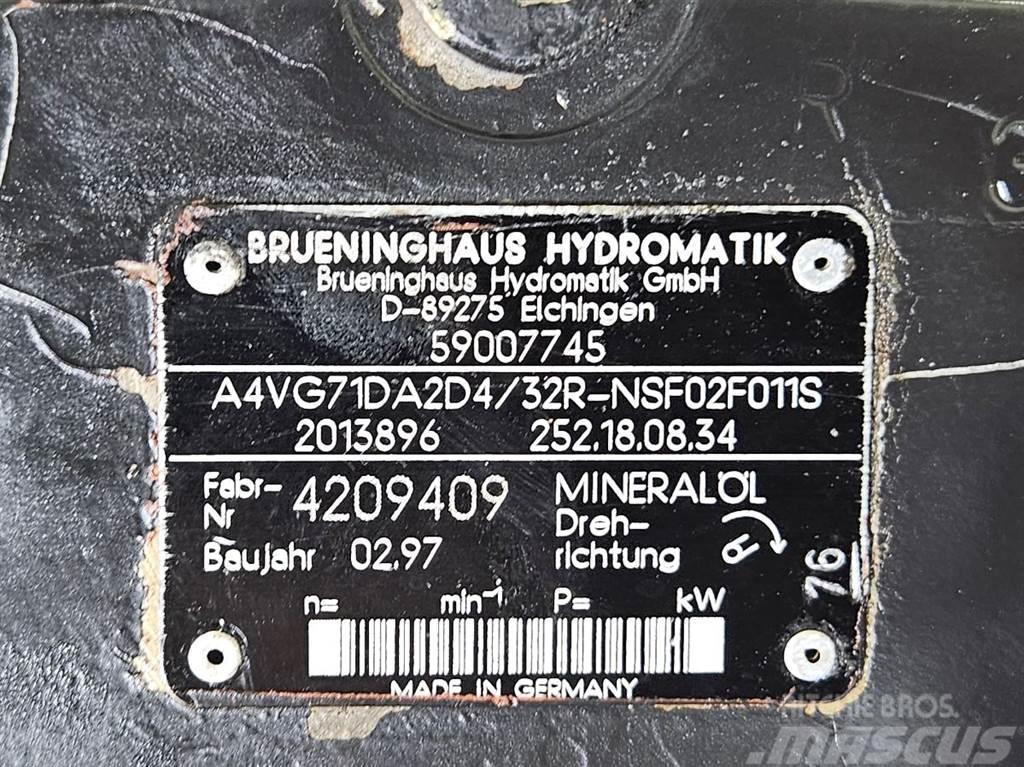 Brueninghaus Hydromatik A4VG71DA2D4/32R-Drive pump/Fahrpumpe Hidrolik